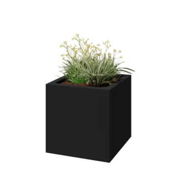 Stakloplastična tegla za cvijeće - Kvadrat - 60 x 60 x 60 cm - RAL7016 mat (antracit siva) - S dnom