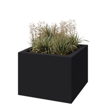 Stakloplastična tegla za cvijeće - Kvadrat - 80 x 80 x 60 cm - RAL7016 mat (antracit siva) - S dnom