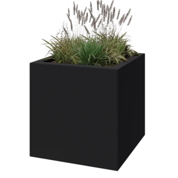 Stakloplastična tegla za cvijeće - Kvadrat - 80 x 80 x 80 cm - RAL7016 mat (antracit siva) - S dnom