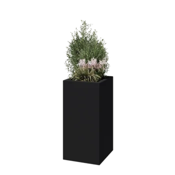 Stakloplastična tegla za cvijeće - Kvadrat - 40 x 40 x 80 cm - RAL7016 mat (antracit siva) - S dnom