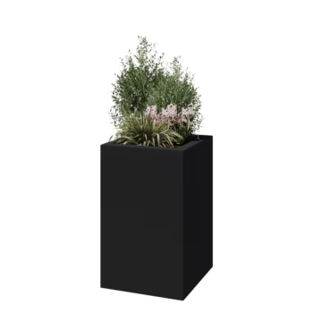 Stakloplastična tegla za cvijeće - Kvadrat - 50 x 50 x 80 cm - RAL7016 mat (antracit siva) - S dnom