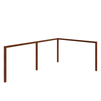 Pergola od corten čelika - Kut - 600 x 412 x 242 cm - Bez betonskog postolja