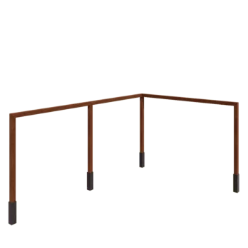 Pergola od corten čelika - Kut - 600 x 412 x 242 cm - S betonskim postoljem