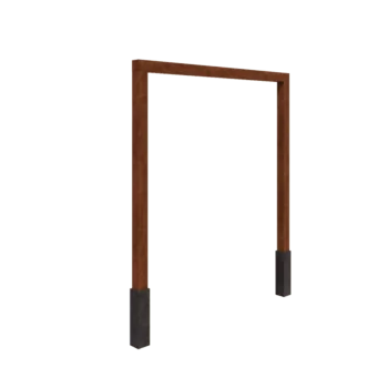 Pergola od corten čelika - Ravno - 250 x 230 cm - S betonskim postoljem