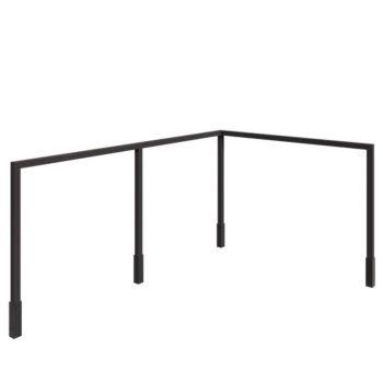 Pergola od čelika - Kut - 600 x 412 x 230 cm - Druga RAL boja - S betonskim postoljem