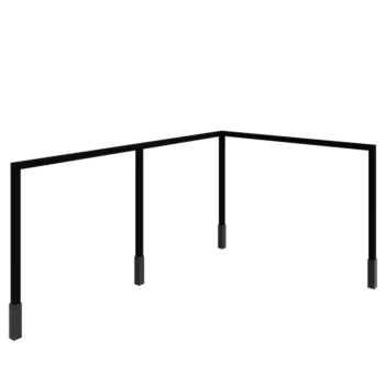 Pergola od čelika - Kut - 600 x 412 x 230 cm - RAL9005 mat (crna) - S betonskim postoljem