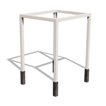 Pergola od čelika - Kvadrat - 224 x 200 x 230 cm - RAL9010 mat (bijela) - S betonskim postoljem