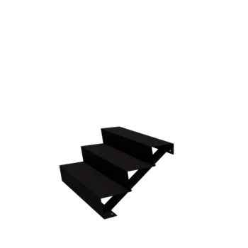 Čelične vrtne stepenice - 3-stepenice - 72 x 100 x 51 cm - RAL9005 mat (crna)