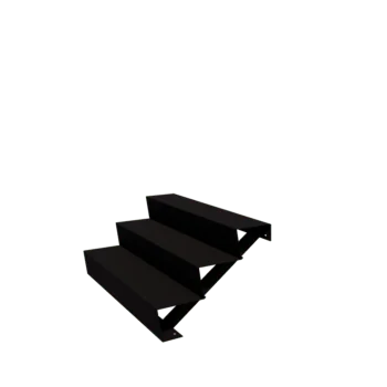 Čelične vrtne stepenice - 3-stepenice - 72 x 120 x 51 cm - RAL9005 mat (crna)