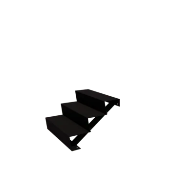 Čelične vrtne stepenice - 3-stepenice - 72 x 80 x 51 cm - RAL9005 mat (crna)