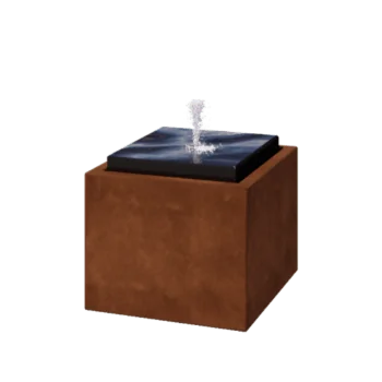 Vodeni stol od corten čelika - Orin - 50 x 50 x 40 cm - S LED osvjetljenjem