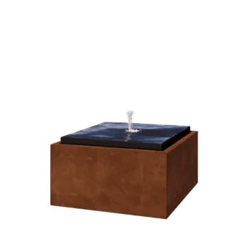 Vodeni stol od corten čelika - Orin - 80 x 80 x 40 cm - S LED osvjetljenjem