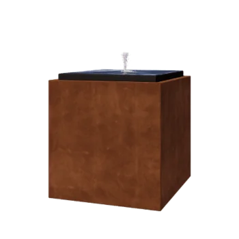 Vodeni stol od corten čelika - Orin - 80 x 80 x 80 cm - Bez LED osvjetljenja