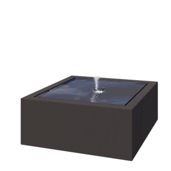 Aluminijski stol s vodom - Lyra - 100 x 100 x 40 cm - RAL7016 mat (antracit siva) - S LED osvjetljenjem