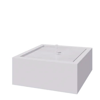Aluminijski stol s vodom - Lyra - 100 x 100 x 40 cm - RAL9010 mat (bijela) - S LED osvjetljenjem