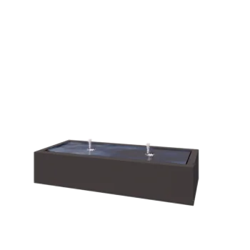 Aluminijski stol s vodom - Lyra - 200 x 80 x 40 cm - RAL7016 mat (antracit siva) - S LED osvjetljenjem