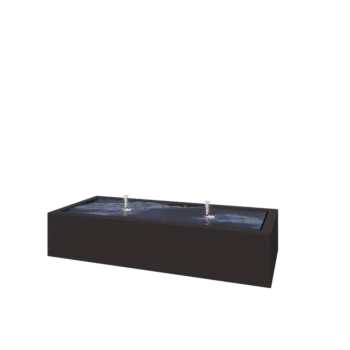Aluminijski stol s vodom - Lyra - 200 x 80 x 40 cm - RAL9005 mat (crna) - S LED osvjetljenjem