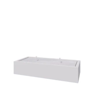 Aluminijski stol s vodom - Lyra - 200 x 80 x 40 cm - RAL9010 mat (bijela) - S LED osvjetljenjem