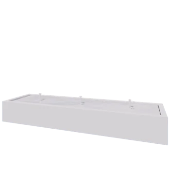 Aluminijski stol s vodom - Lyra - 300 x 80 x 40 cm - RAL9010 mat (bijela) - S LED osvjetljenjem