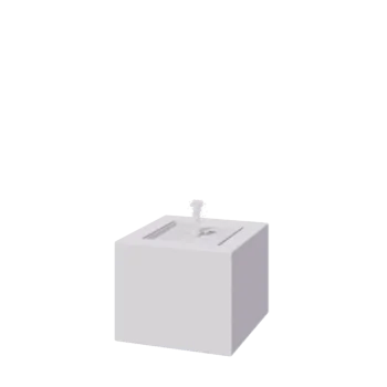 Aluminijski stol s vodom - Lyra - 50 x 50 x 40 cm - RAL9010 mat (bijela) - S LED osvjetljenjem