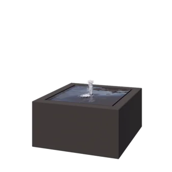 Aluminijski stol s vodom - Lyra - 80 x 80 x 40 cm - RAL7016 mat (antracit siva) - S LED osvjetljenjem