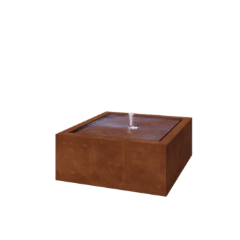 Vodeni stol od corten čelika - Lyra - 100 x 100 x 40 cm - Bez LED osvjetljenja