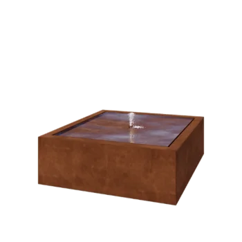 Vodeni stol od corten čelika - Lyra - 120 x 120 x 40 cm - S LED osvjetljenjem