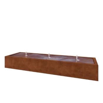Vodeni stol od corten čelika - Lyra - 300 x 80 x 40 cm - Bez LED osvjetljenja
