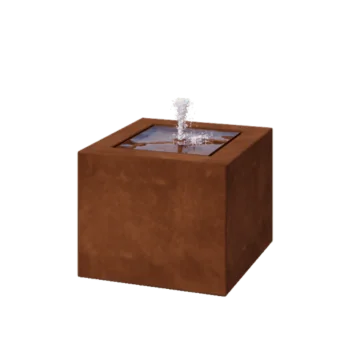 Vodeni stol od corten čelika - Lyra - 50 x 50 x 40 cm - Bez LED osvjetljenja