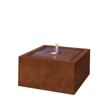 Vodeni stol od corten čelika - Lyra - 80 x 80 x 40 cm - Bez LED osvjetljenja